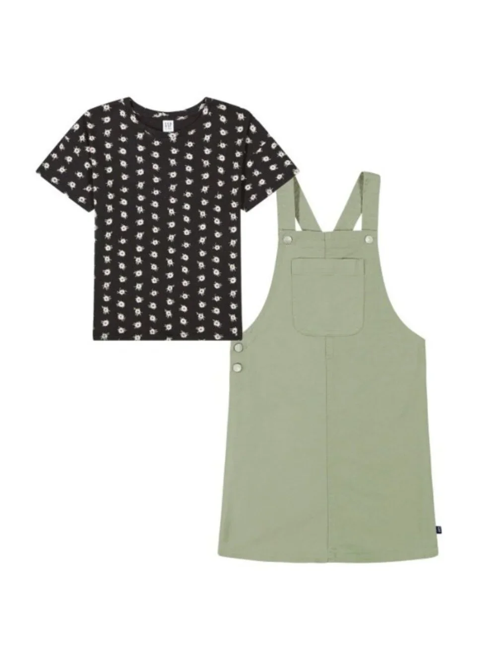 Gap Kids Skirtall Dress & Tee Size XS 4-5 Seagrass